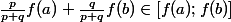 \frac{p}{p+q}f(a)+\frac{q}{p+q}f(b) \in [f(a); f(b)]